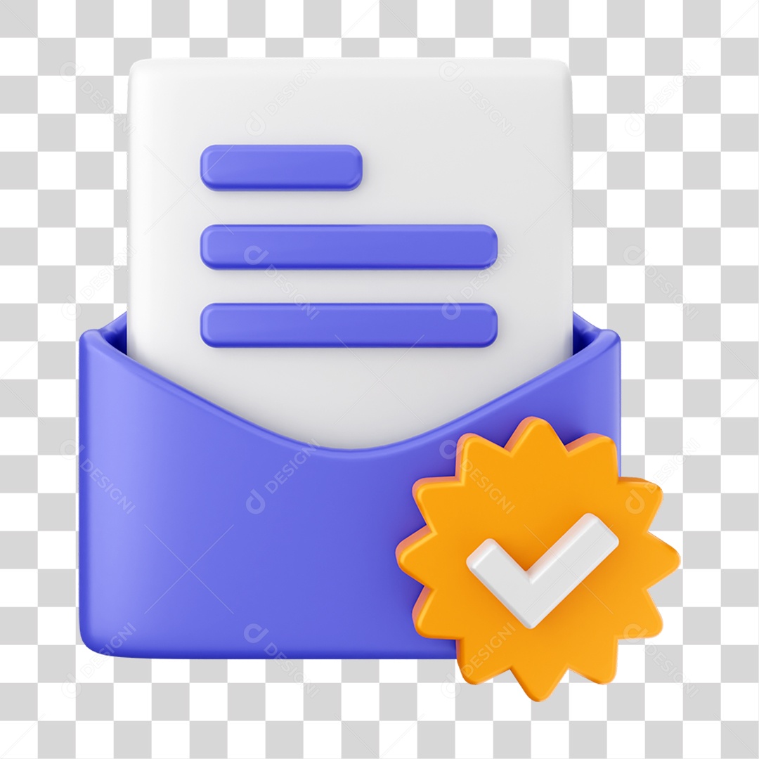 Elemento 3D Ícone de Correio Arquivo PNG Transparente