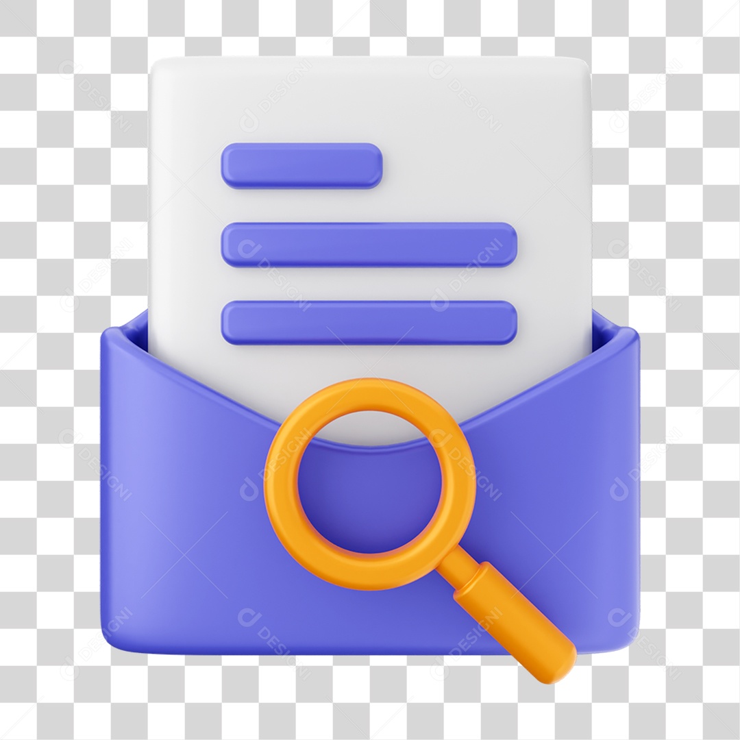 Elemento 3D Ícone de Correio Arquivo PNG Transparente