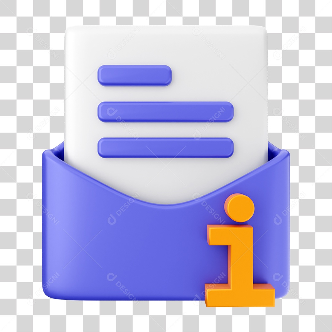 Elemento 3D Ícone de Correio Arquivo PNG Transparente