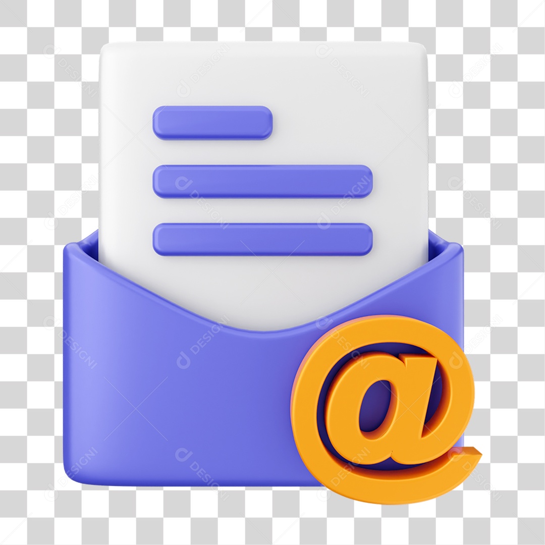 Elemento 3D Ícone de Correio Arquivo PNG Transparente
