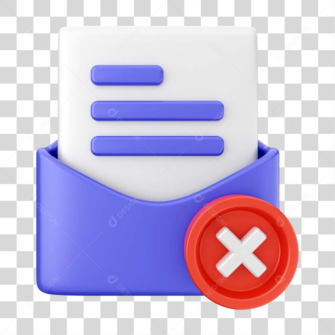 Elemento 3D Ícone de Correio Arquivo PNG Transparente
