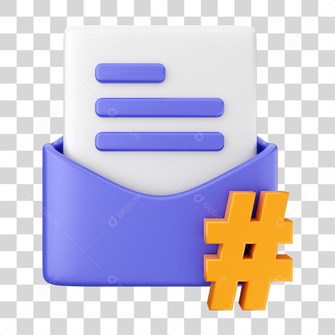 Elemento 3D Ícone de Correio Arquivo PNG Transparente