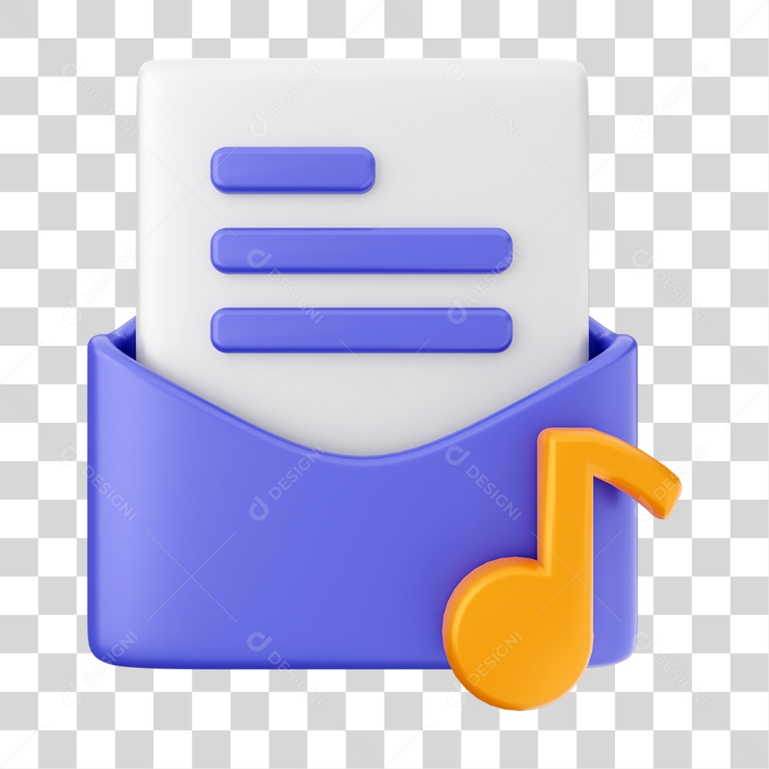 Elemento 3D Ícone de Correio Arquivo PNG Transparente