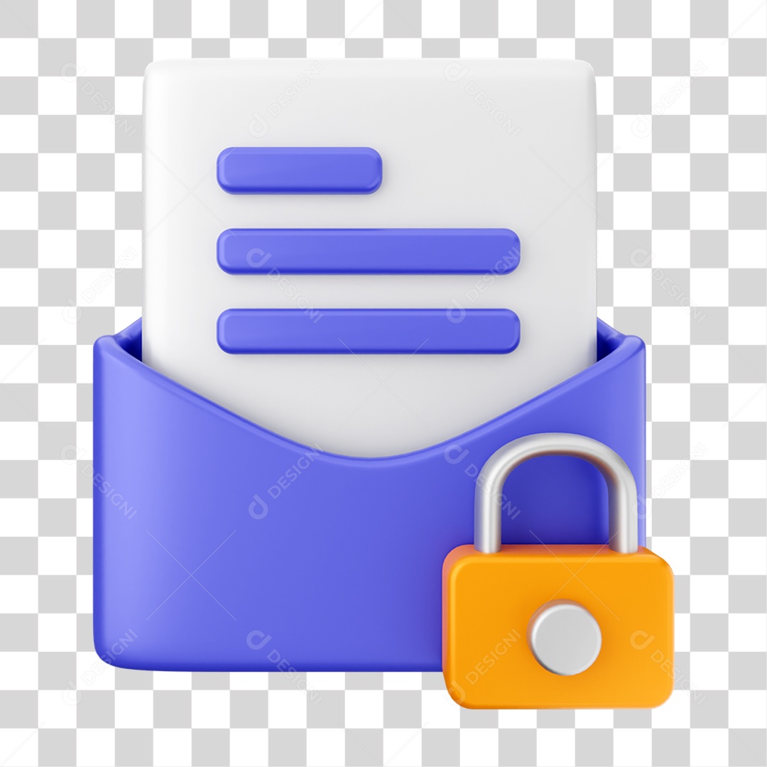 Elemento 3D Ícone de Correio Arquivo PNG Transparente