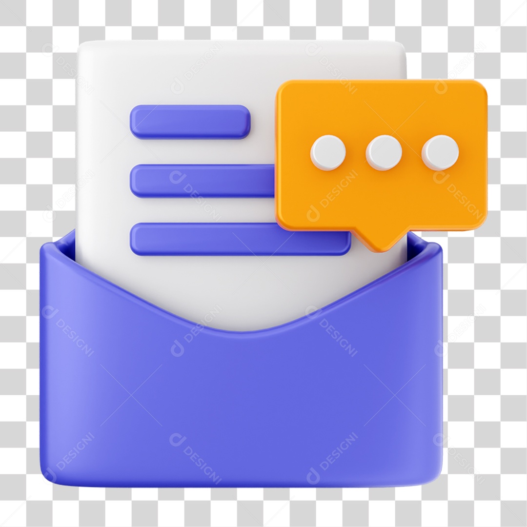 Elemento 3D Ícone de Correio Arquivo PNG Transparente