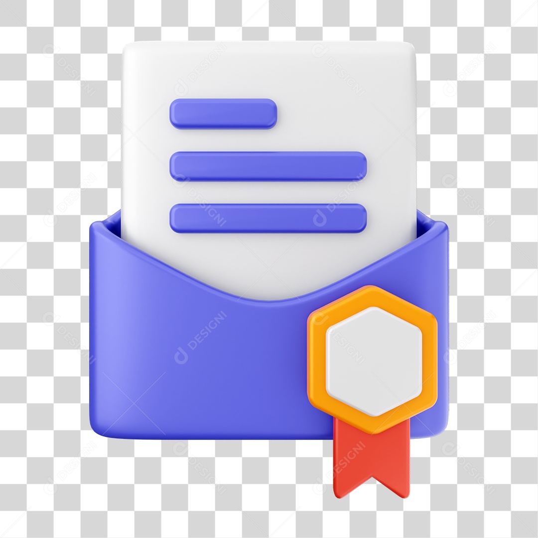 Elemento 3D Ícone de Correio Arquivo PNG Transparente