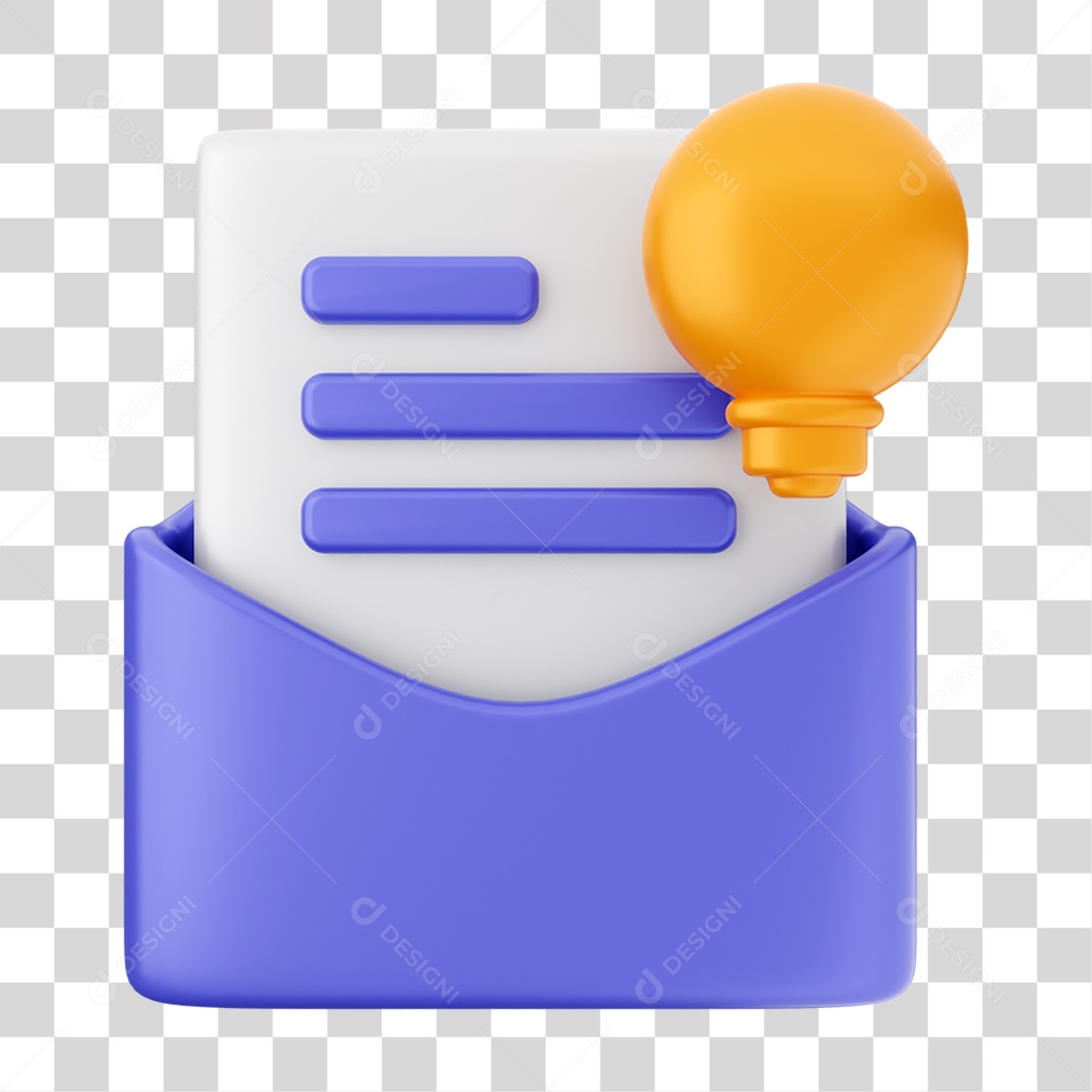 Elemento 3D Ícone de Correio Arquivo PNG Transparente