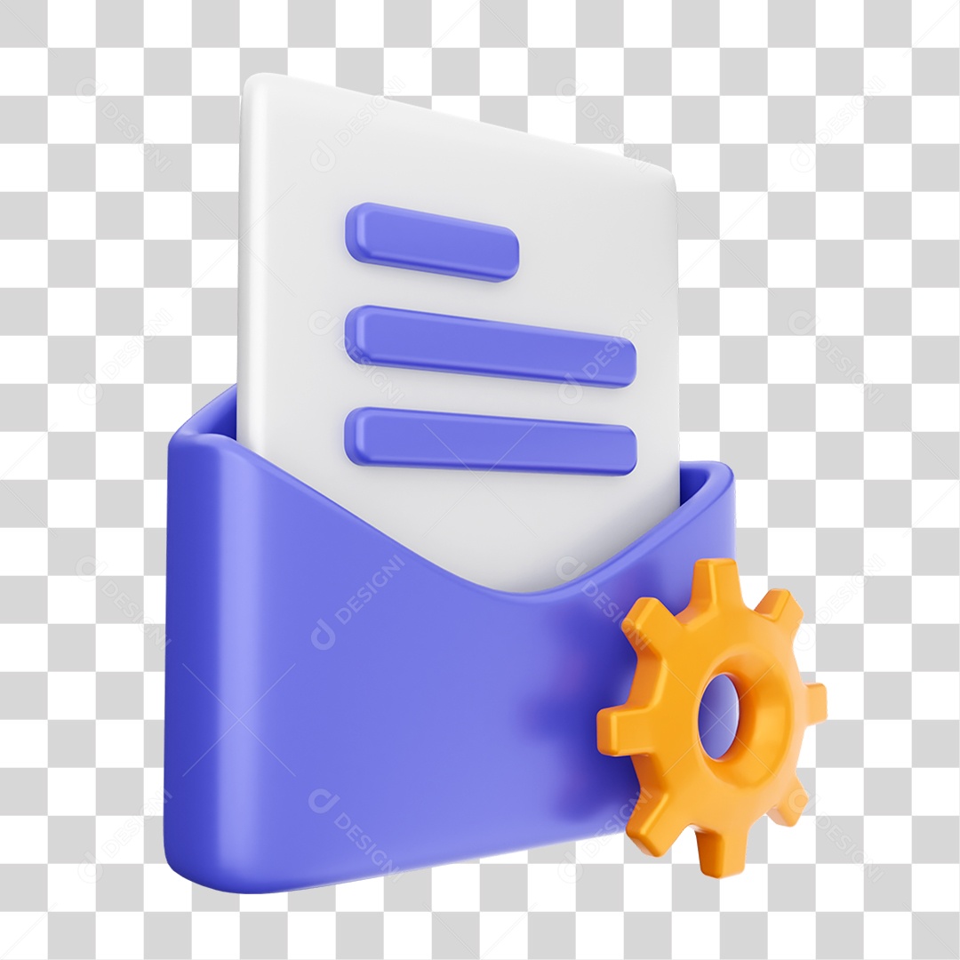 Elemento 3D Ícone Envelope de Mensagem Correio Arquivo PNG Transparente