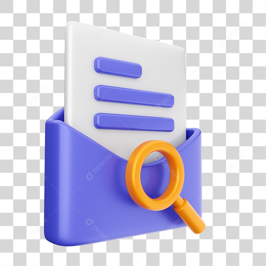 3D Element Icon Mail Message Envelope Transparent PNG File