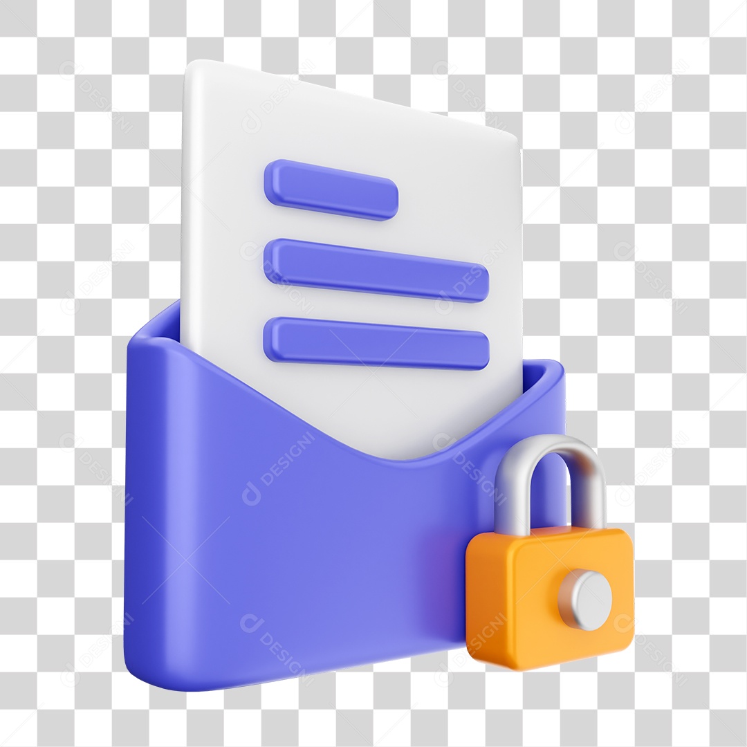 Elemento 3D Ícone Envelope de Mensagem Correio Arquivo PNG Transparente