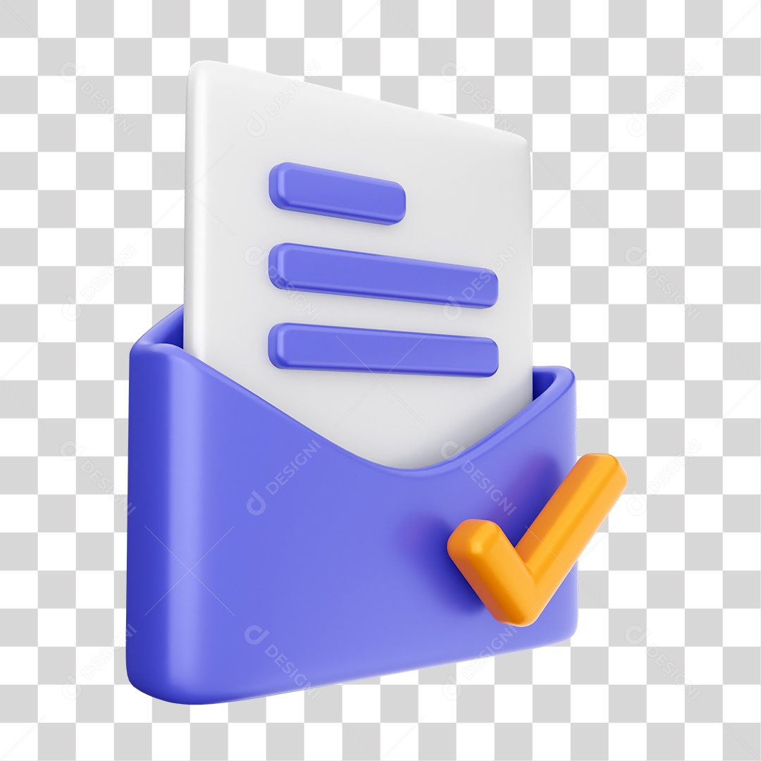 Elemento 3D Ícone Envelope de Mensagem Correio Arquivo PNG Transparente