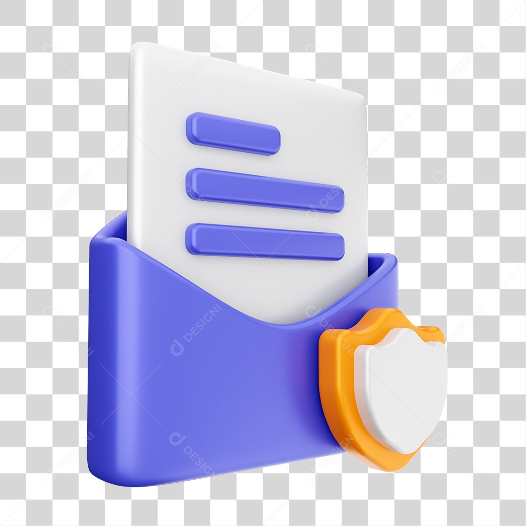 Elemento 3D Ícone Envelope de Mensagem Correio Arquivo PNG Transparente