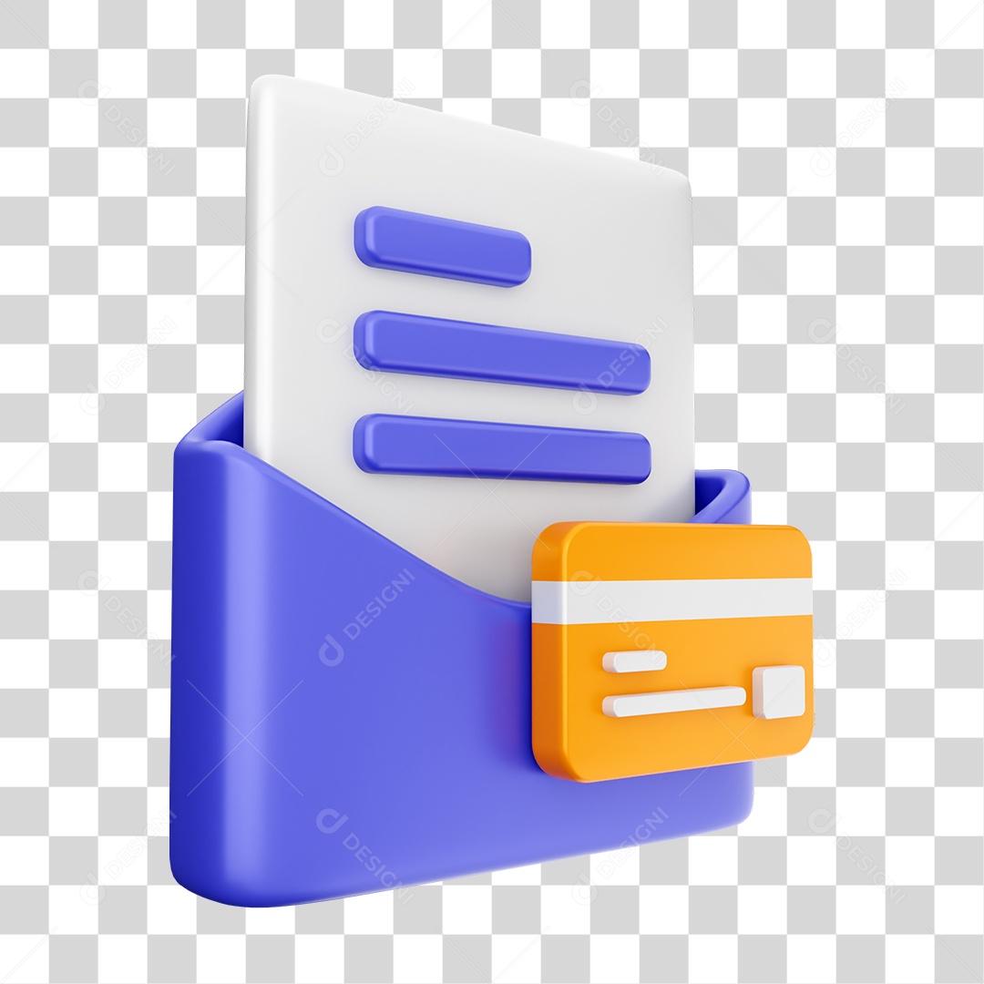 Elemento 3D Ícone Envelope de Mensagem Correio Arquivo PNG Transparente