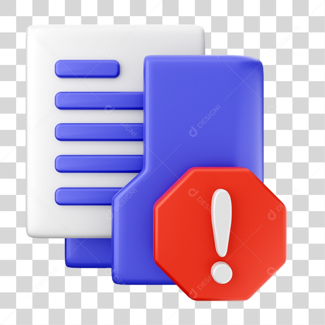 Elemento 3D Ícone de Pasta de Arquivo PNG Transparente