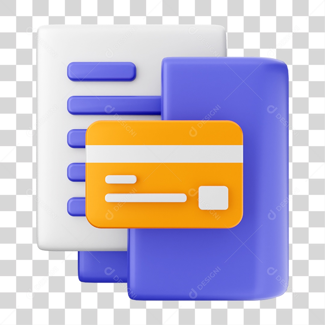 Elemento 3D Ícone de Pasta de Arquivo PNG Transparente