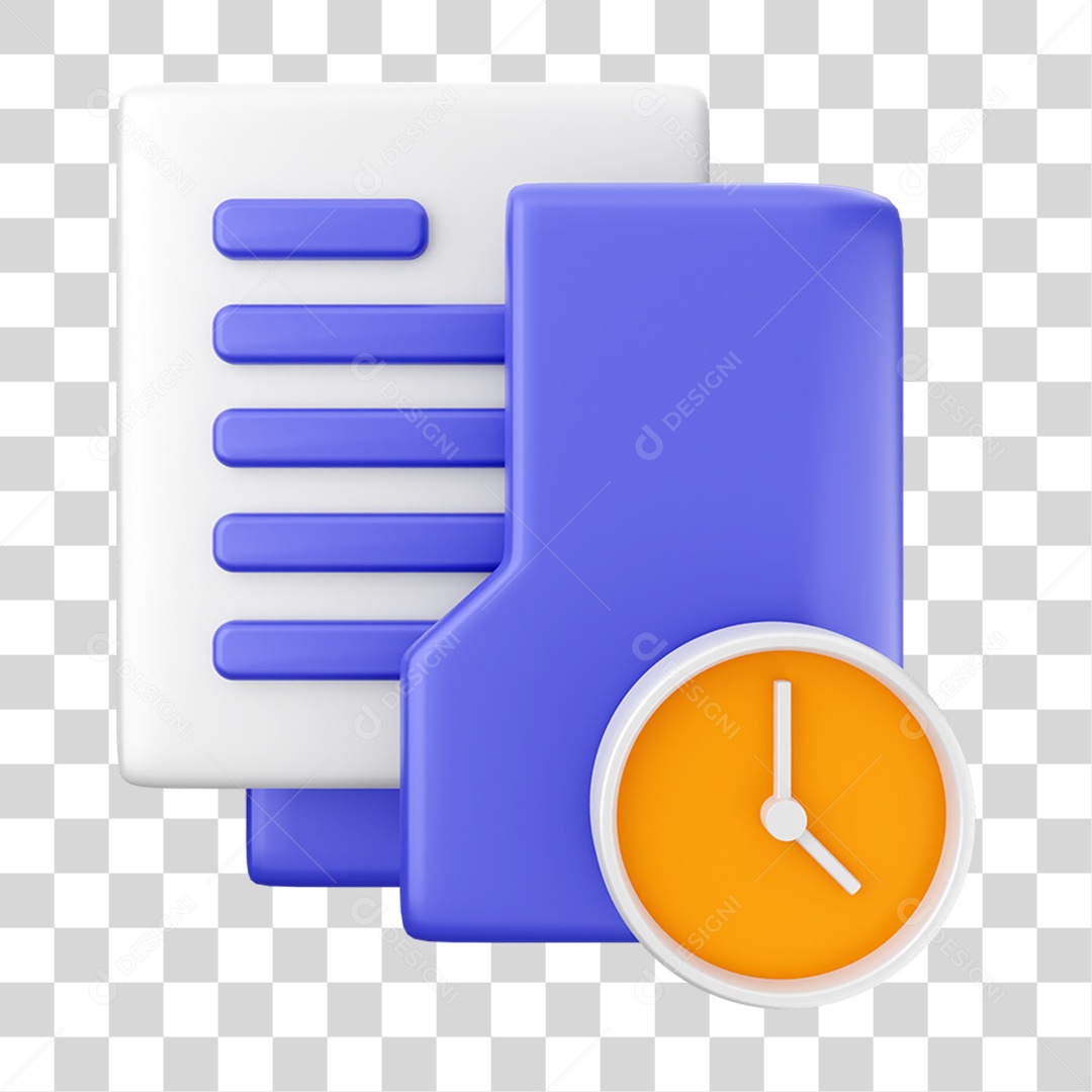 Elemento 3D Ícone de Pasta de Arquivo PNG Transparente