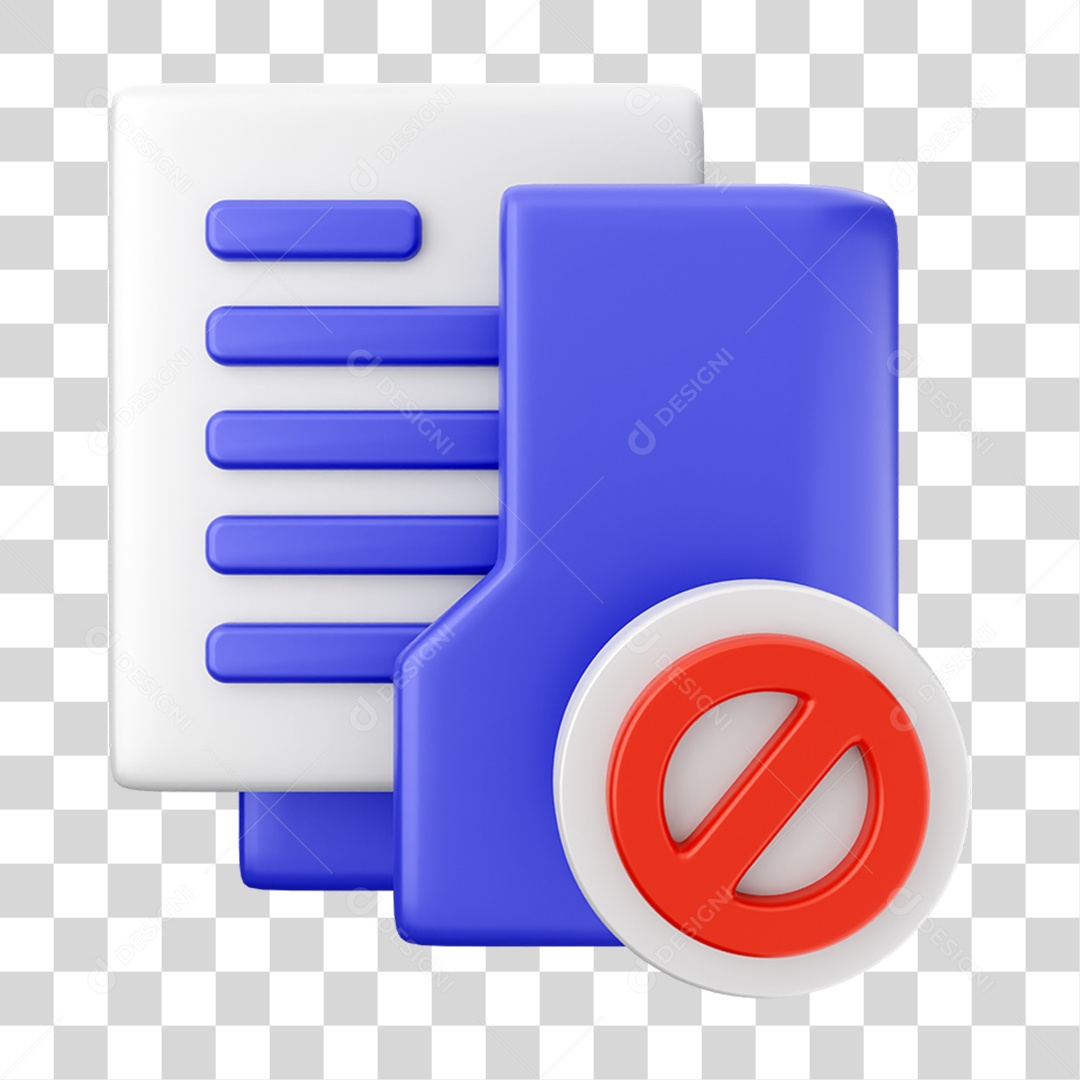 Elemento 3D Ícone de Pasta de Arquivo PNG Transparente