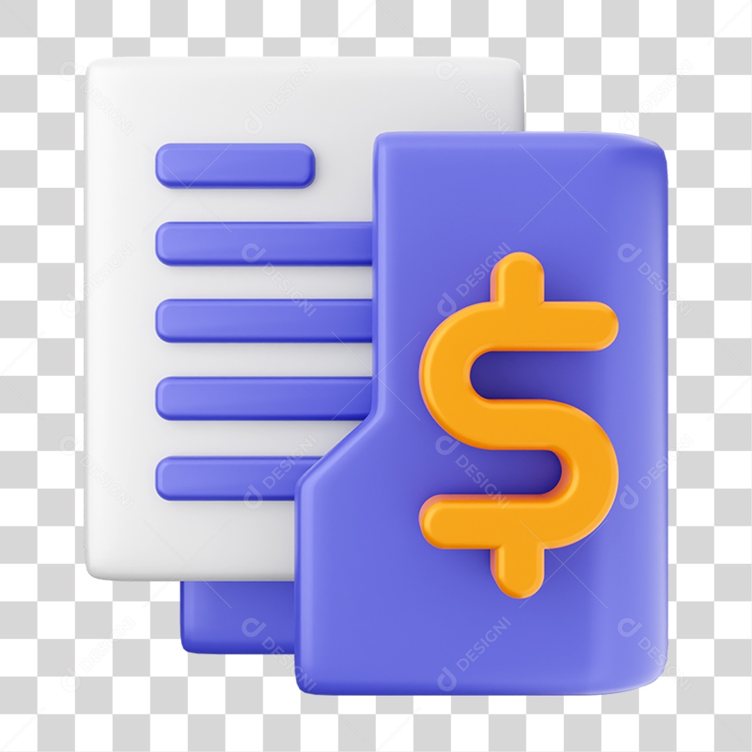 Elemento 3D Ícone de Pasta de Arquivo PNG Transparente