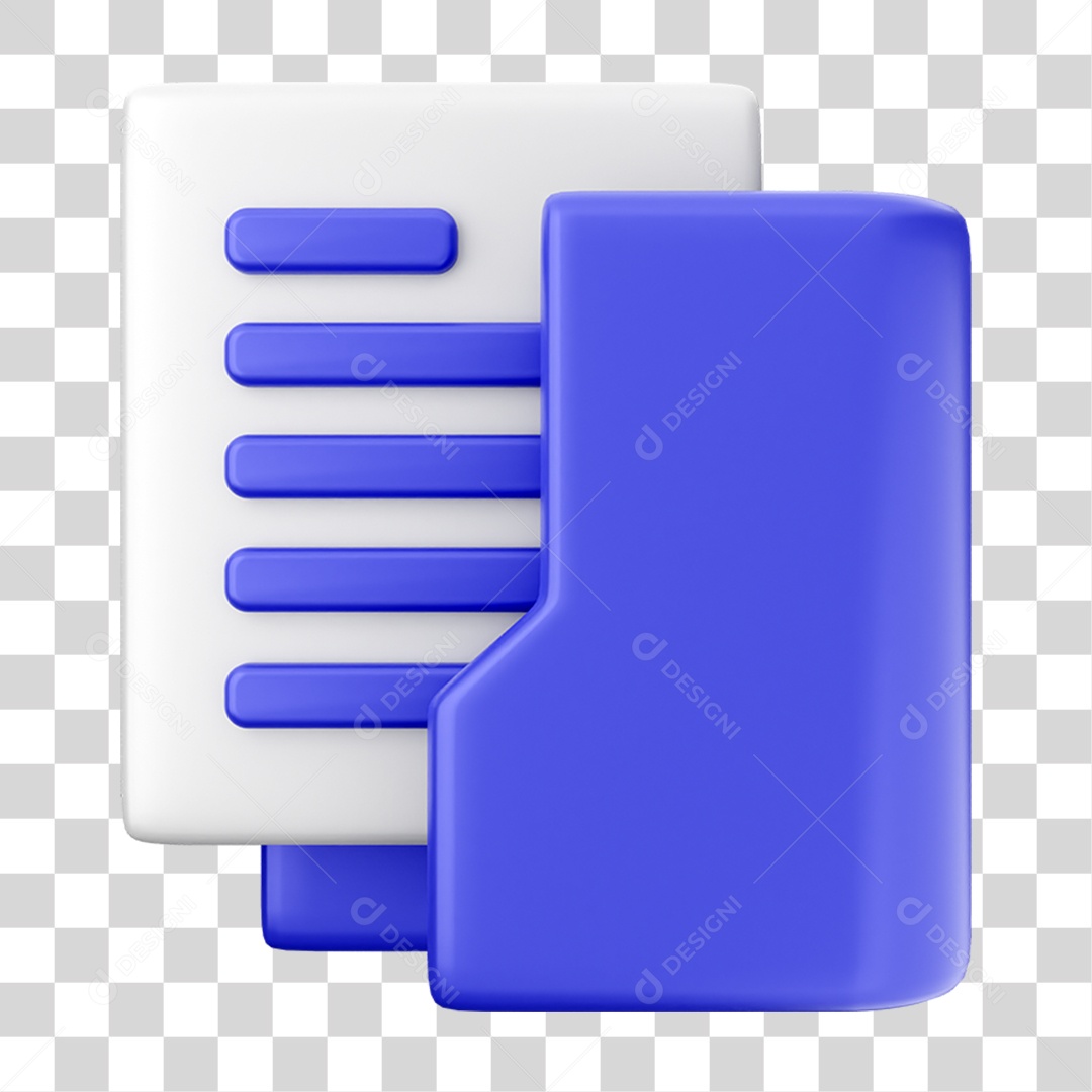 Elemento 3D Ícone de Pasta de Arquivo PNG Transparente