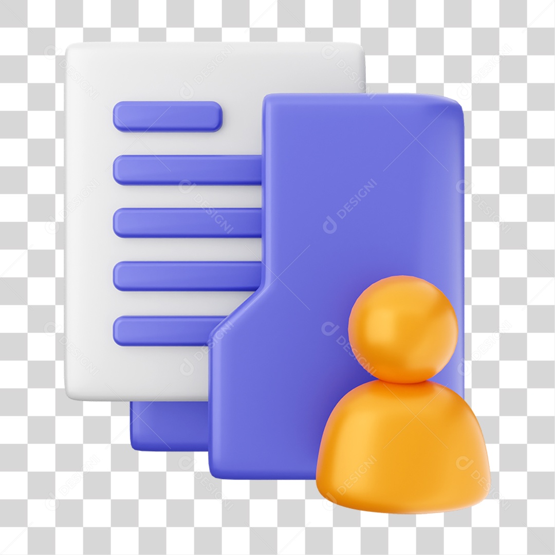 Elemento 3D Ícone de Pasta de Arquivo PNG Transparente