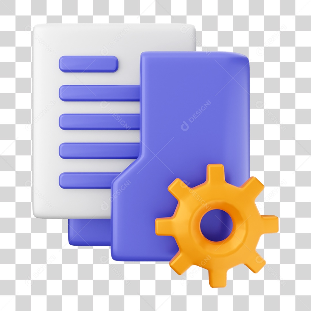 Elemento 3D Ícone de Pasta de Arquivo PNG Transparente