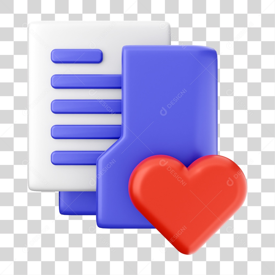 Elemento 3D Ícone de Pasta de Arquivo PNG Transparente
