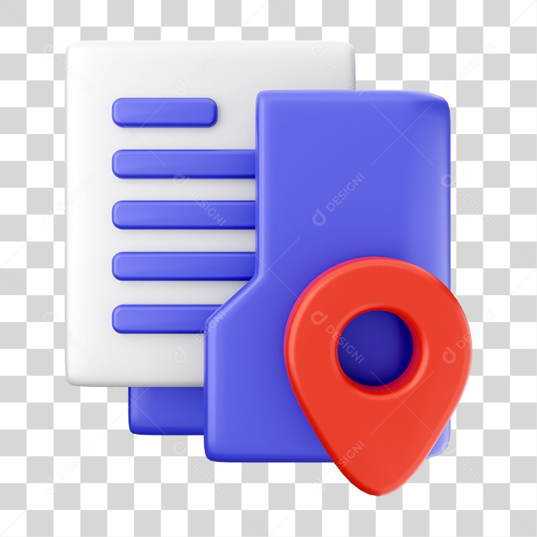 Elemento 3D Ícone de Pasta de Arquivo PNG Transparente