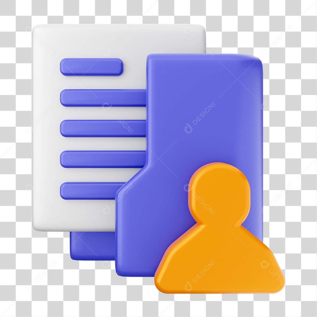 Elemento 3D Ícone de Pasta de Arquivo PNG Transparente