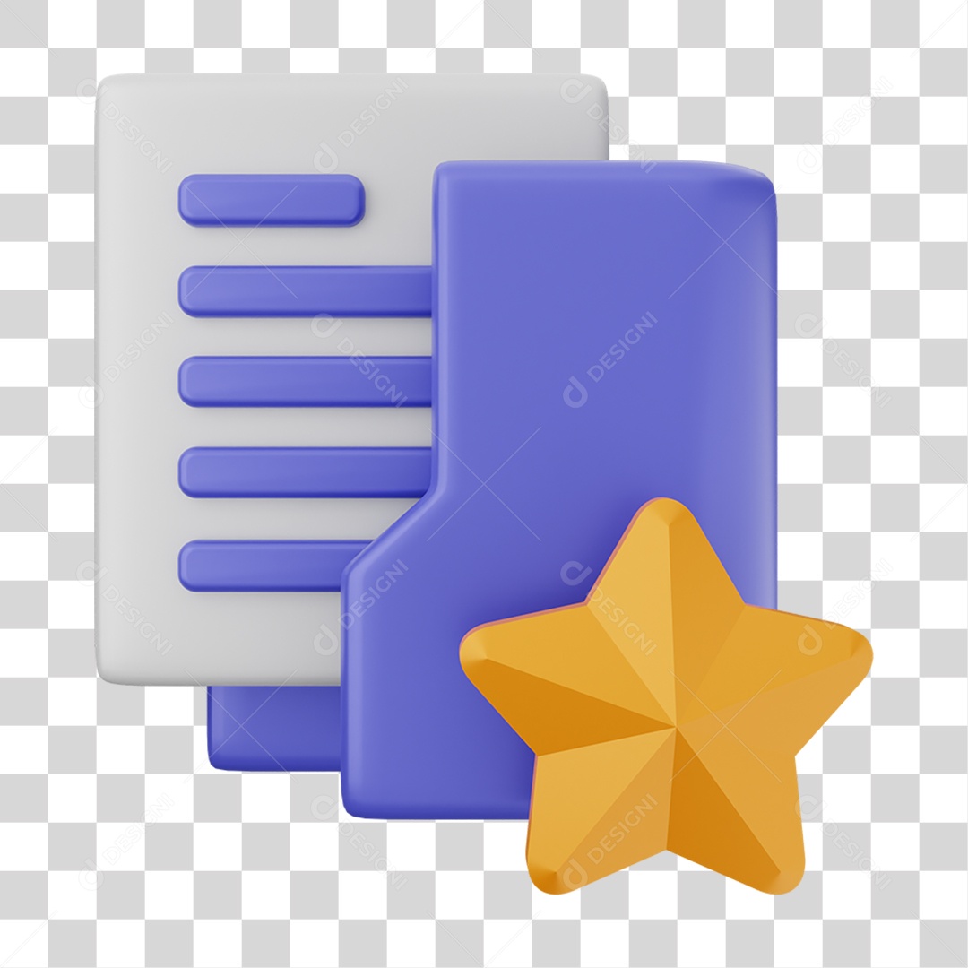 Elemento 3D Ícone de Pasta de Arquivo PNG Transparente