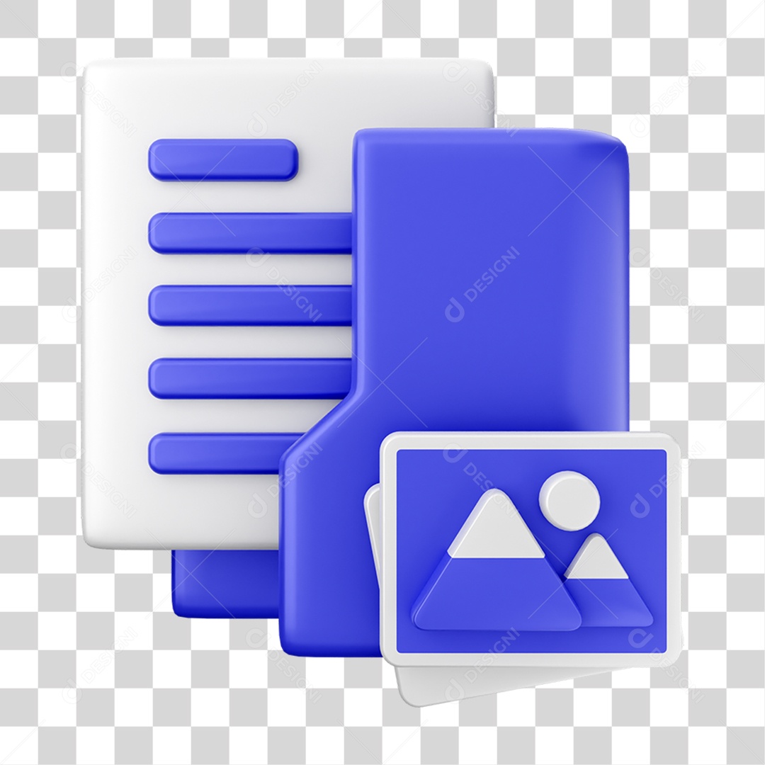 Elemento 3D Ícone de Pasta de Arquivo PNG Transparente