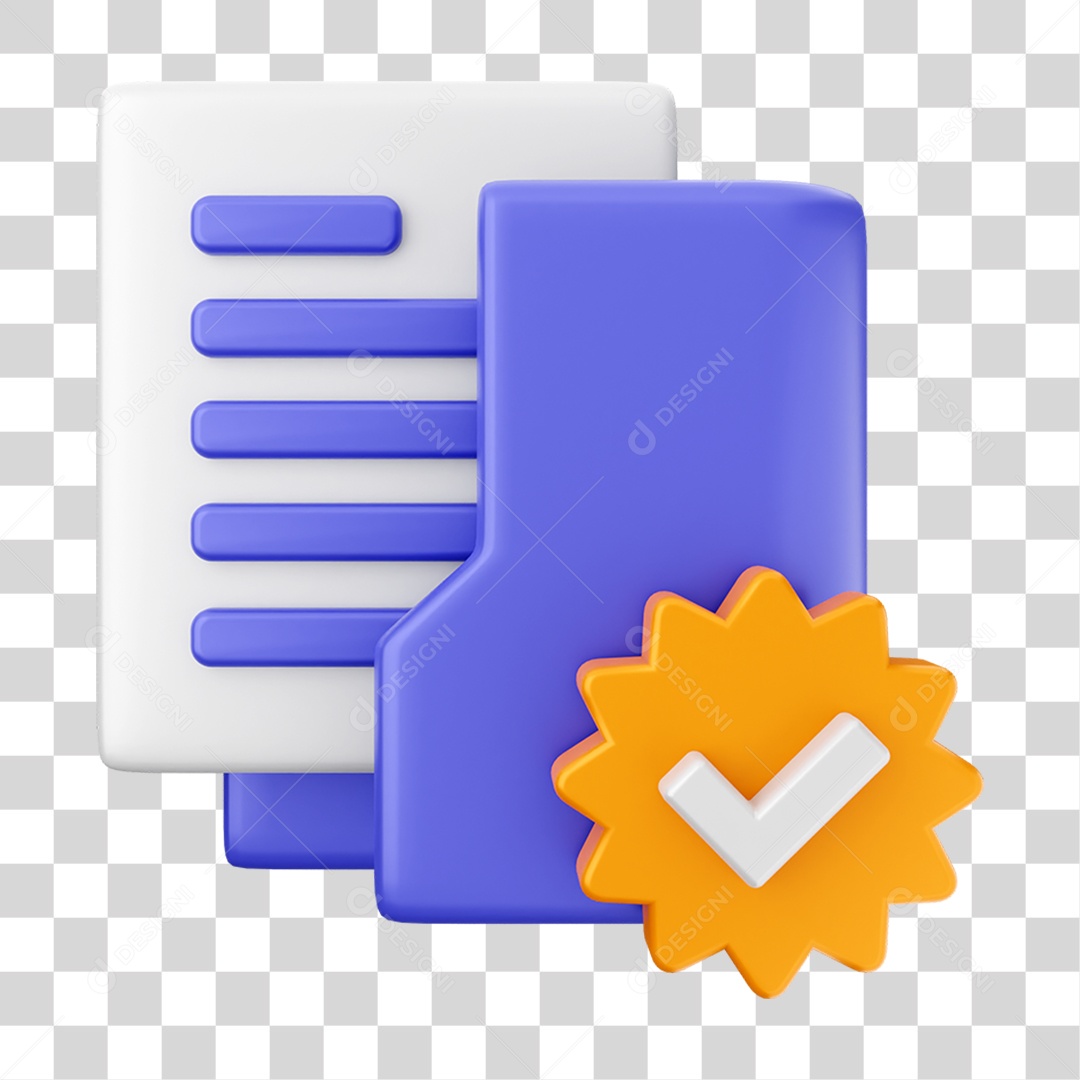 Elemento 3D Ícone de Pasta de Arquivo PNG Transparente