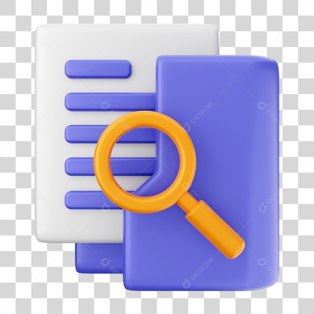 Elemento 3D Ícone de Pasta de Arquivo PNG Transparente