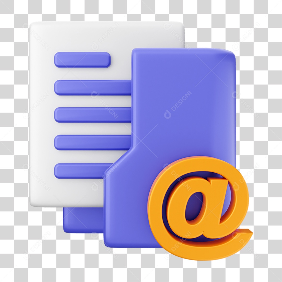 Elemento 3D Ícone de Pasta de Arquivo PNG Transparente