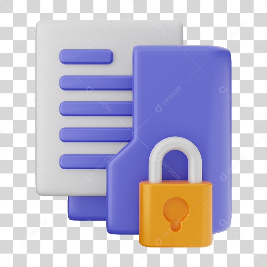 Elemento 3D Ícone de Pasta de Arquivo PNG Transparente