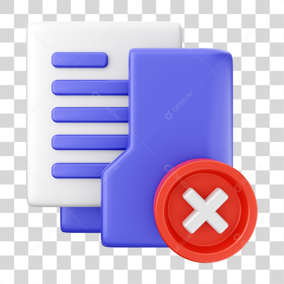 Elemento 3D Ícone de Pasta de Arquivo PNG Transparente