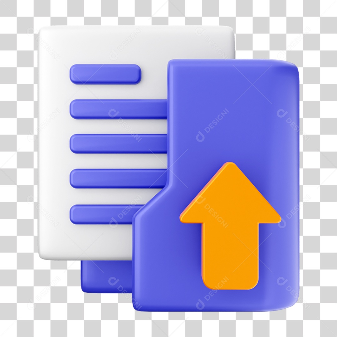 Elemento 3D Ícone de Pasta de Arquivo PNG Transparente