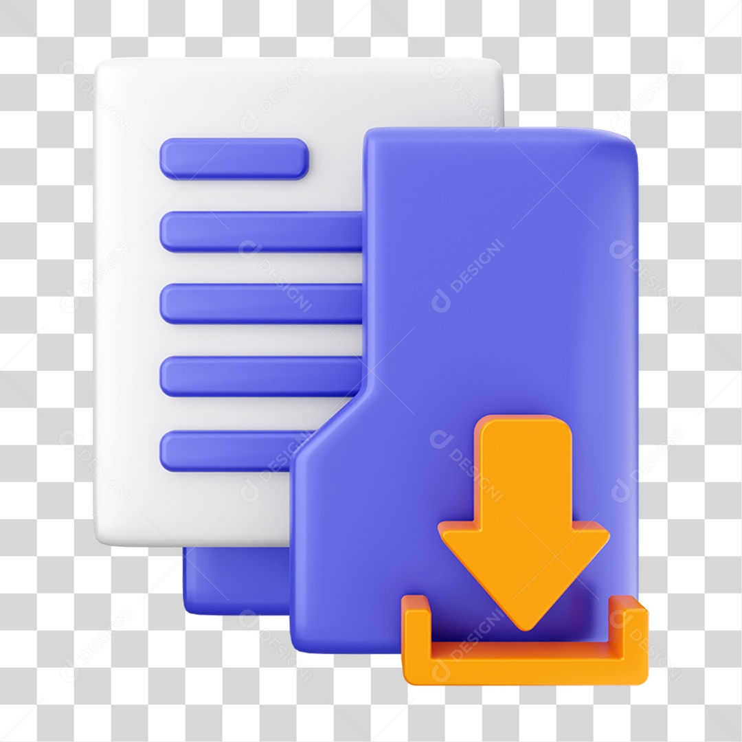 Elemento 3D Ícone de Pasta de Arquivo PNG Transparente