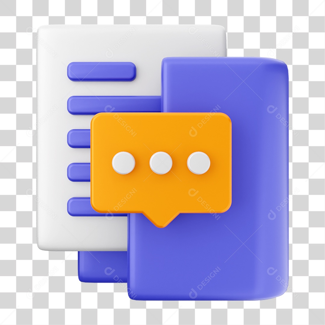 Elemento 3D Ícone de Pasta de Arquivo PNG Transparente