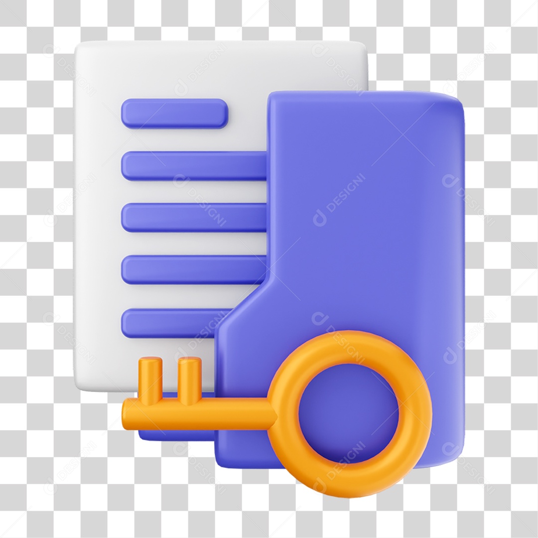 Elemento 3D Ícone de Pasta de Arquivo PNG Transparente