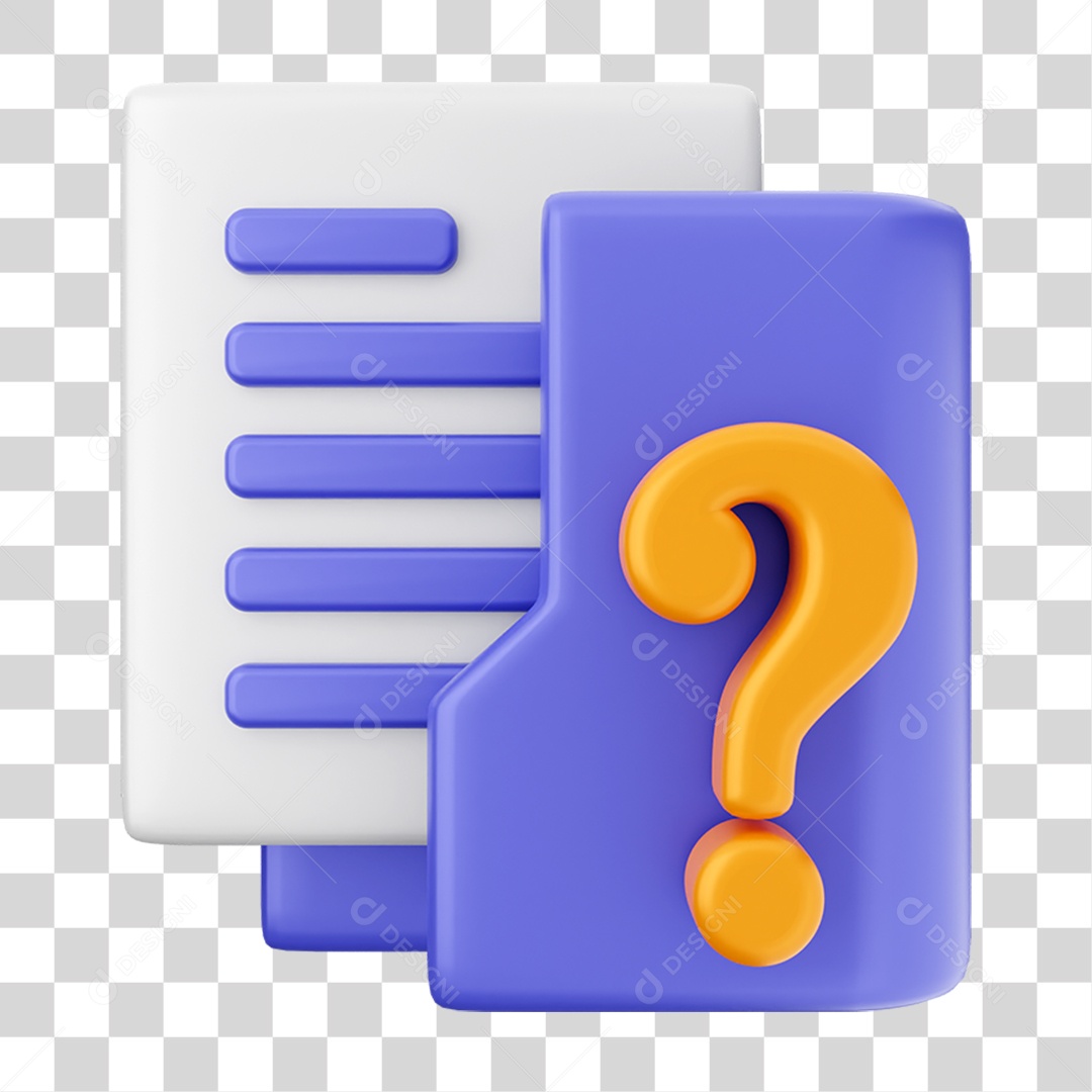 Elemento 3D Ícone de Pasta de Arquivo PNG Transparente