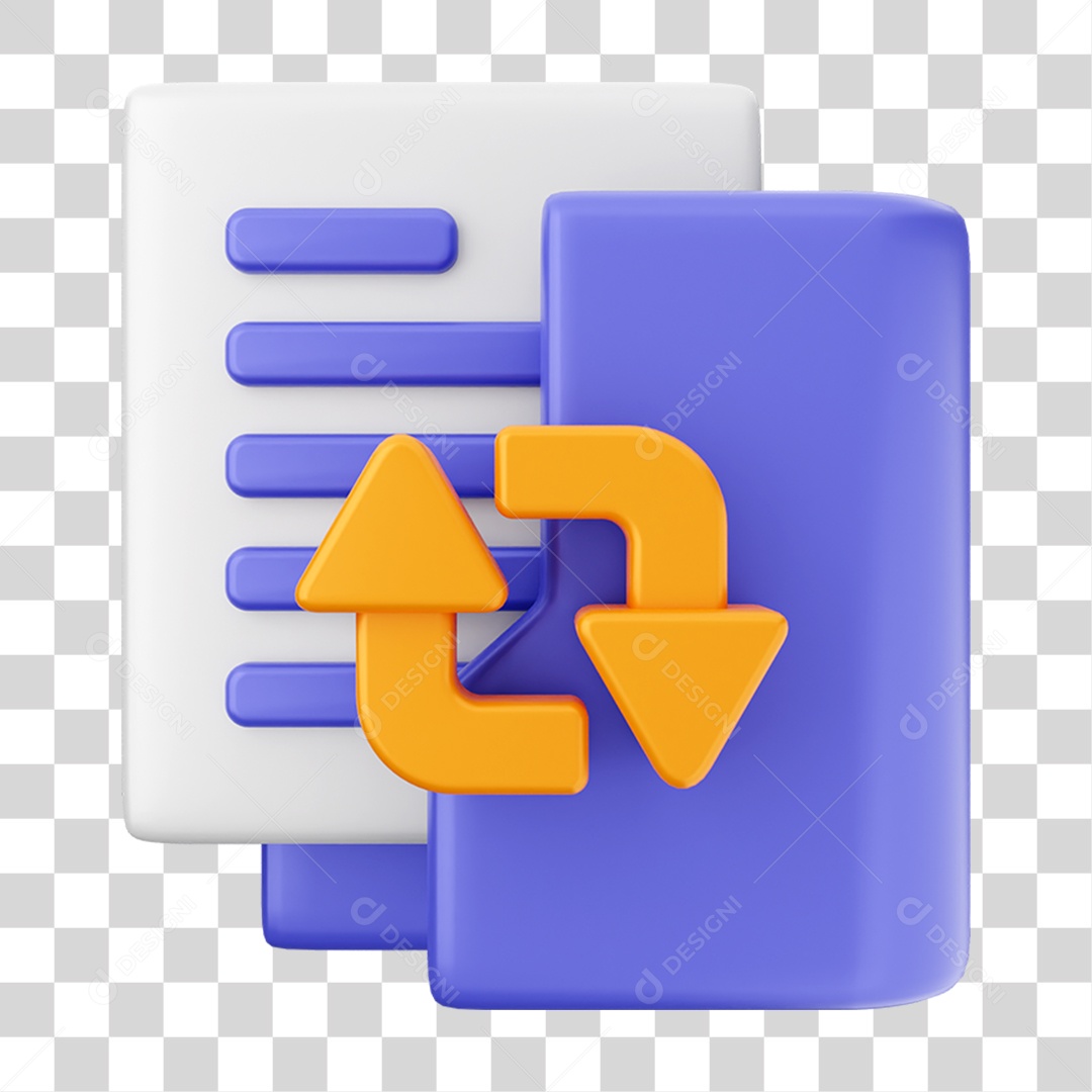 Elemento 3D Ícone de Pasta de Arquivo PNG Transparente