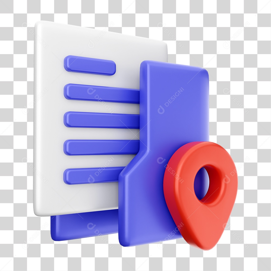 Elemento 3D Ícone Dados de Arquivo de Pasta PNG Transparente