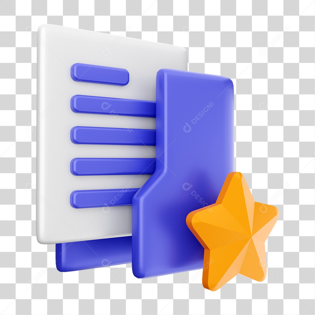 Elemento 3D Ícone Dados de Arquivo de Pasta PNG Transparente