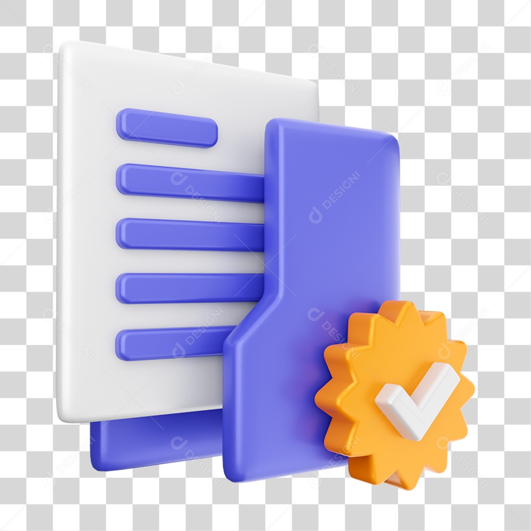 Elemento 3D Ícone Dados de Arquivo de Pasta PNG Transparente