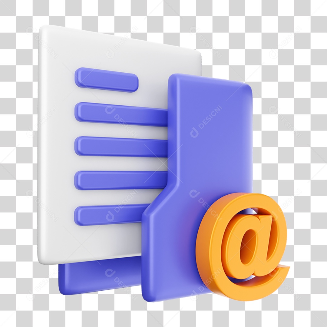 Elemento 3D Ícone Dados de Arquivo de Pasta PNG Transparente