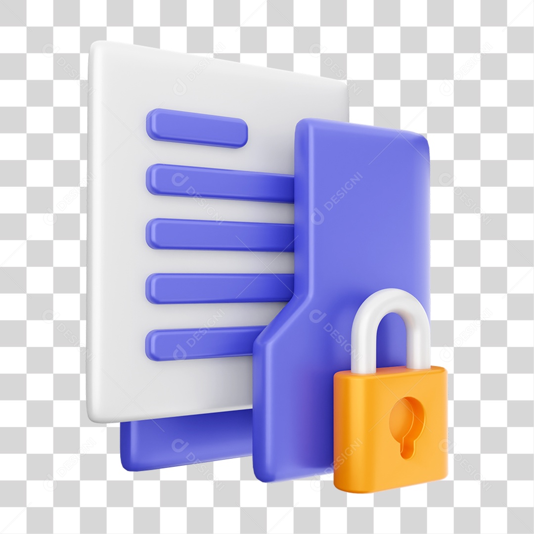 Elemento 3D Ícone Dados de Arquivo de Pasta PNG Transparente