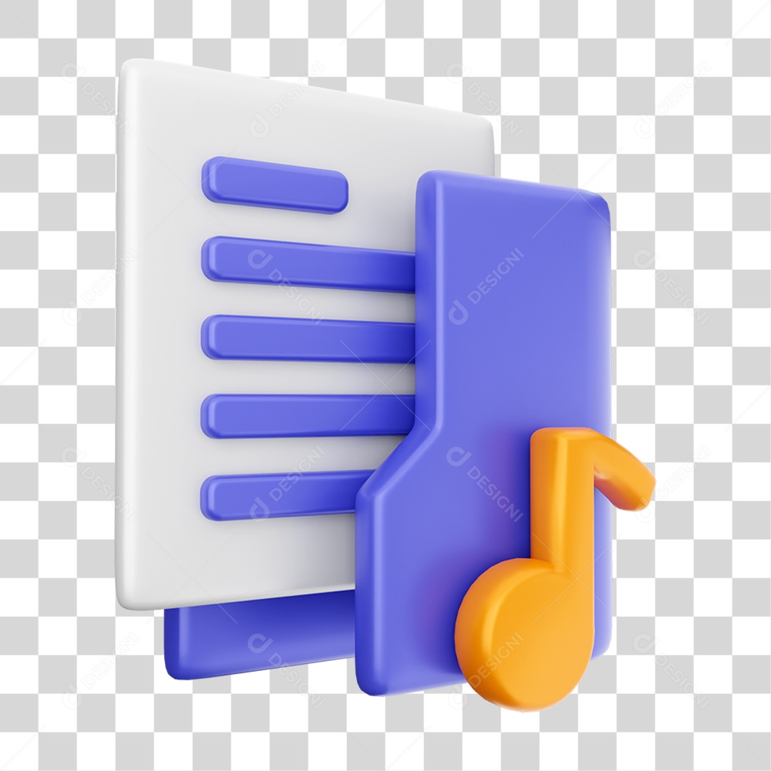 Elemento 3D Ícone Dados de Arquivo de Pasta PNG Transparente