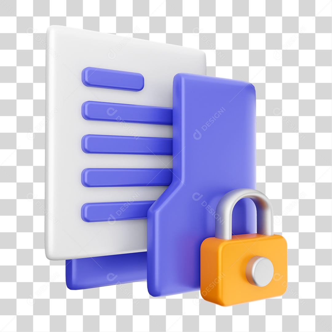 Elemento 3D Ícone Dados de Arquivo de Pasta PNG Transparente
