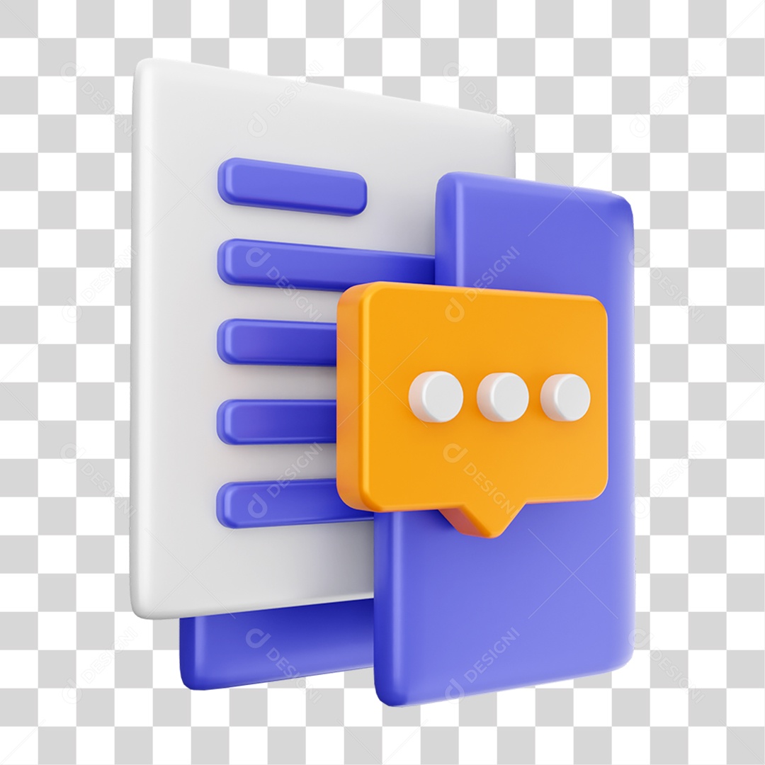 Elemento 3D Ícone Dados de Arquivo de Pasta PNG Transparente