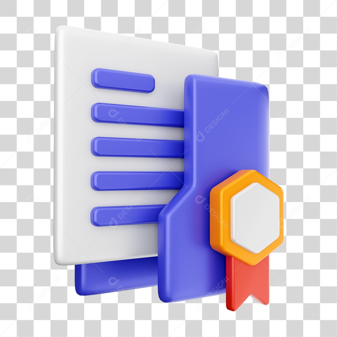 Elemento 3D Ícone Dados de Arquivo de Pasta PNG Transparente